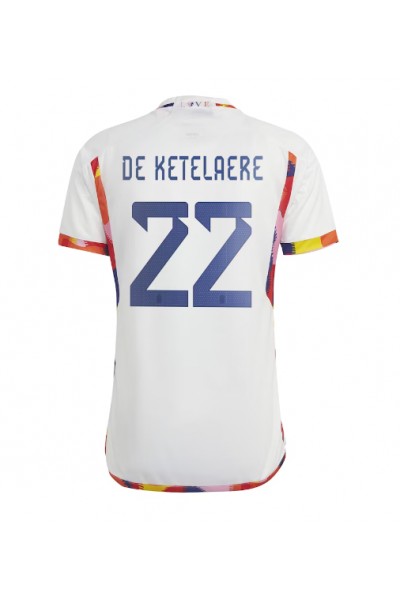 Belgia Charles De Ketelaere #22 Jalkapallovaatteet Vieraspaita MM-kisat 2022 Lyhythihainen